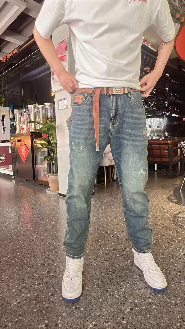美式复古微宽松小直筒男士高端男士牛仔裤男款爆款2025新款