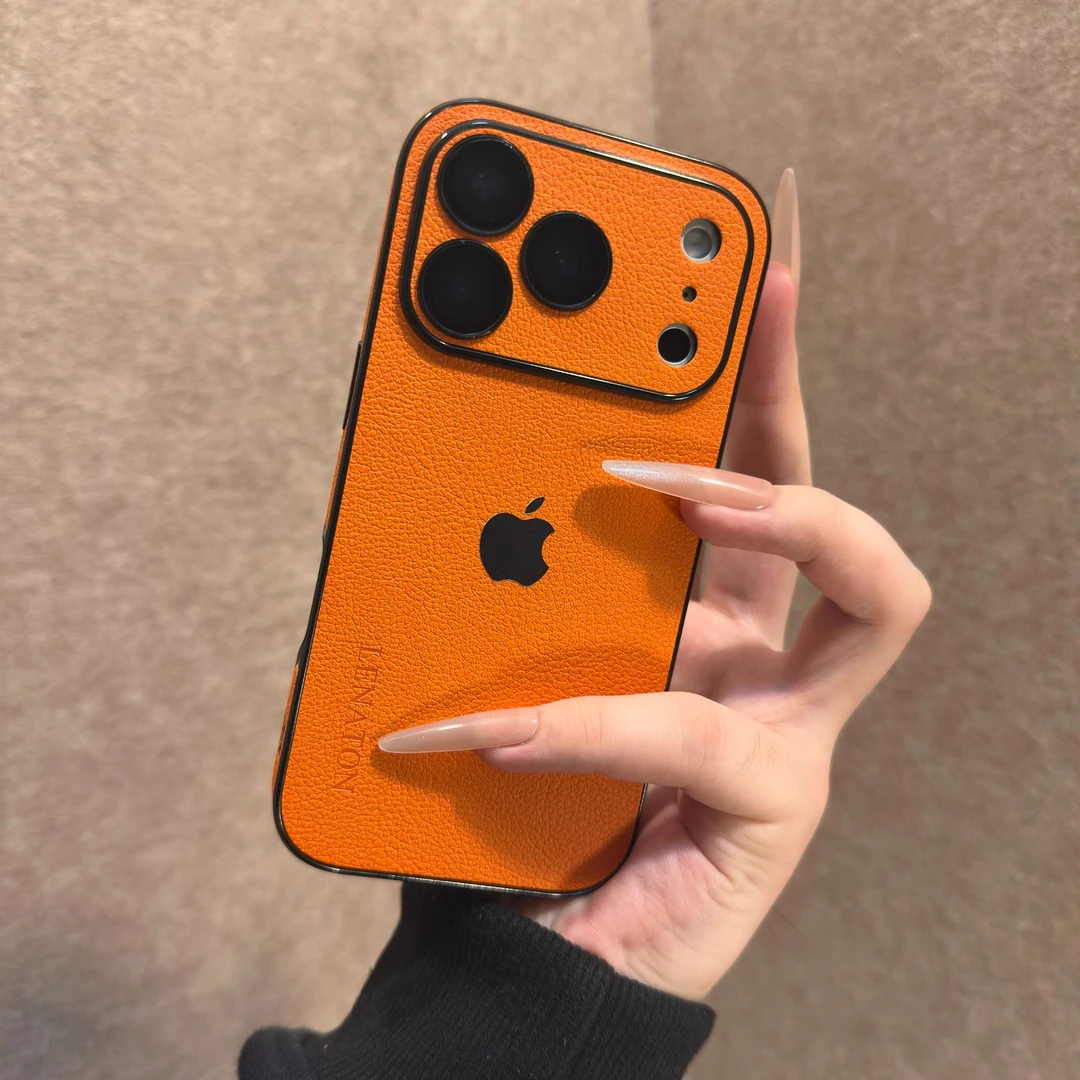 ins高级感荔枝皮纹适用苹果17promax手机壳16个性15全包14女款13