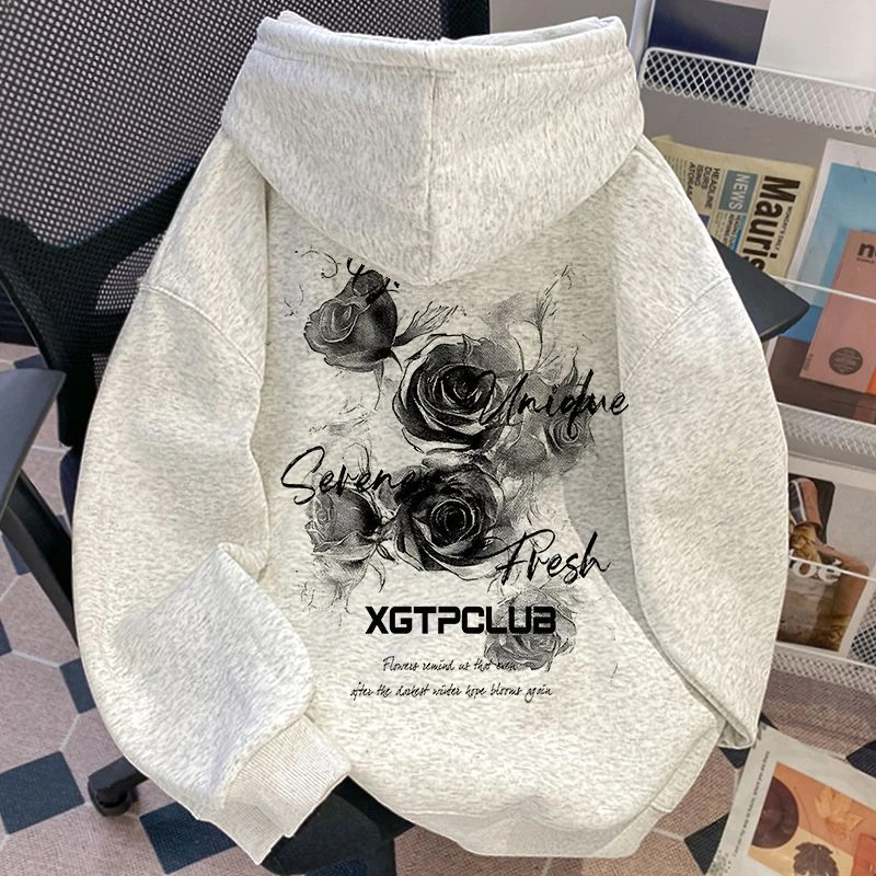 加肥加大码300斤美式高街重磅连帽卫衣男秋冬ins潮牌600G硬挺外套