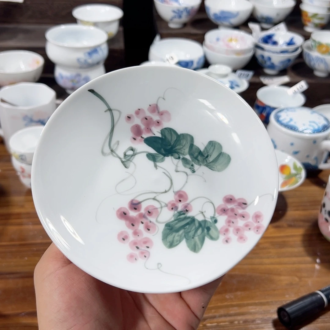 景德镇手工手绘陶瓷6寸小平盘