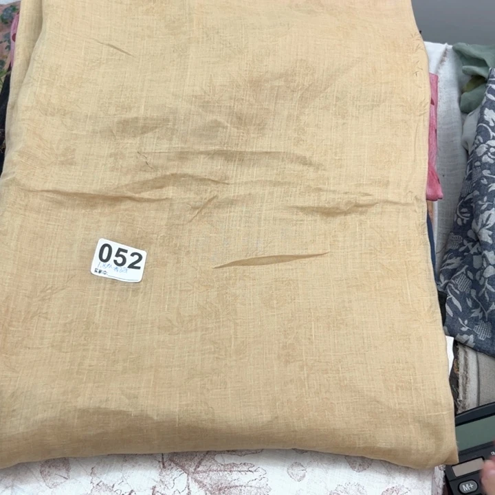 麻052纯苎麻烧花1.8米瑕疵