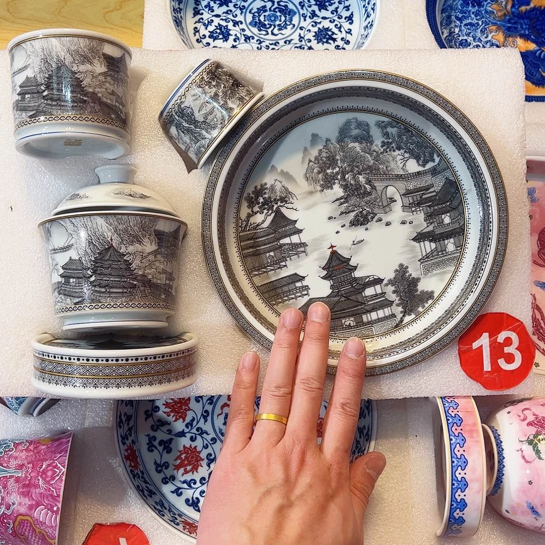 呵***i墨彩山水大明宫五件套