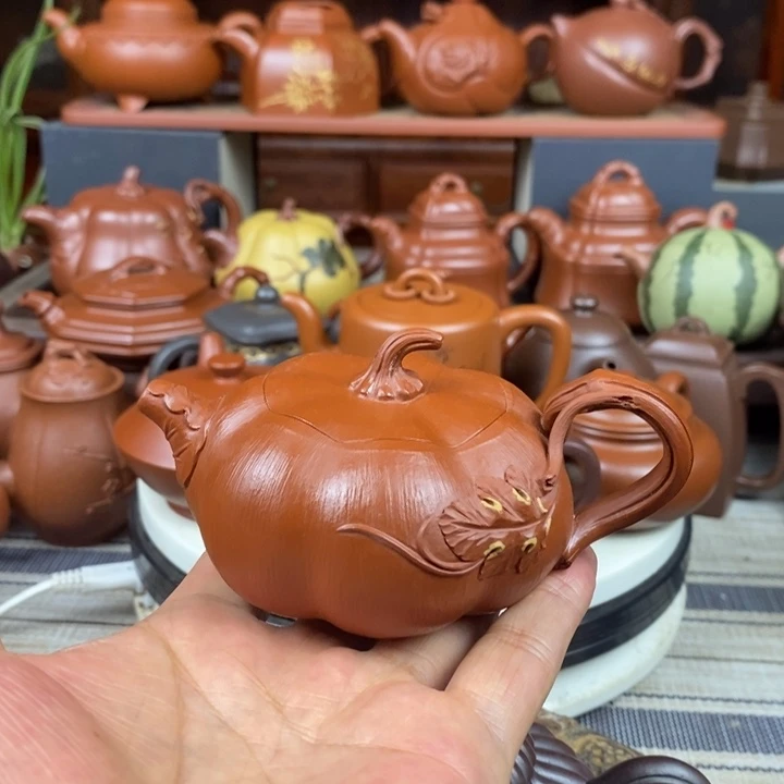 茶壶紫砂南瓜130cc原矿赵庄朱泥特价