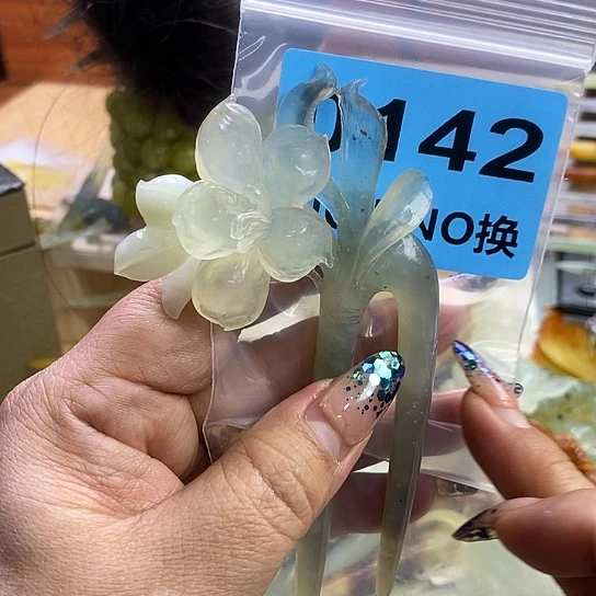 蛇纹石玉发簪未镶嵌?**?