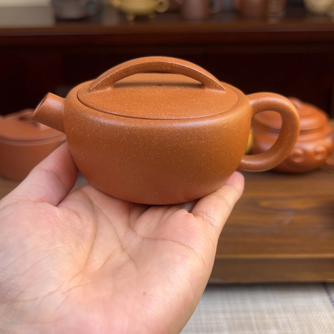 紫砂茶壶黄降坡钢炮汉瓦半手瑕品120cc