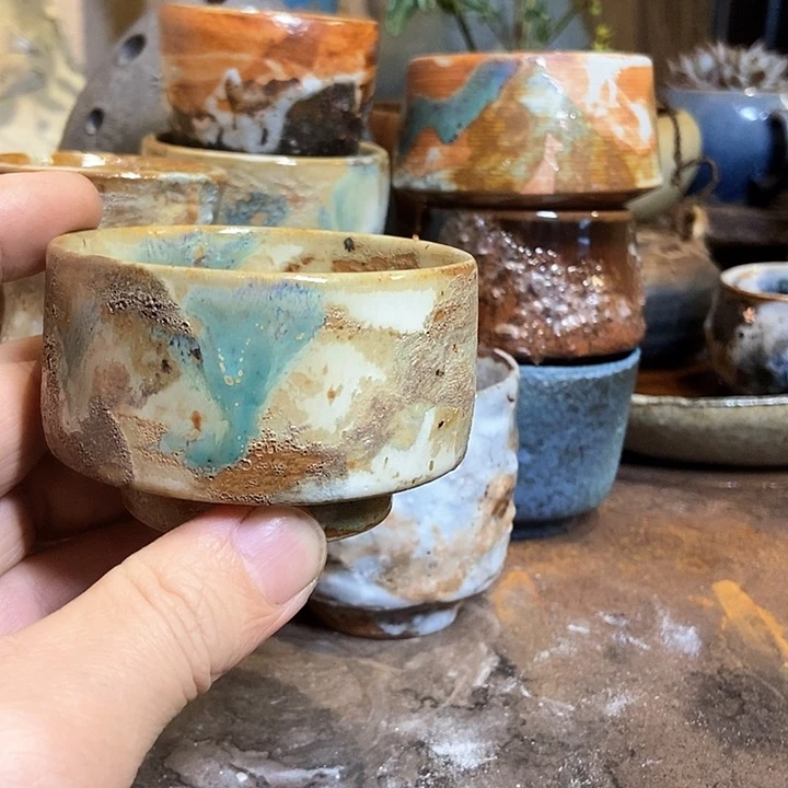 摆件风***?手工高温原矿窑变