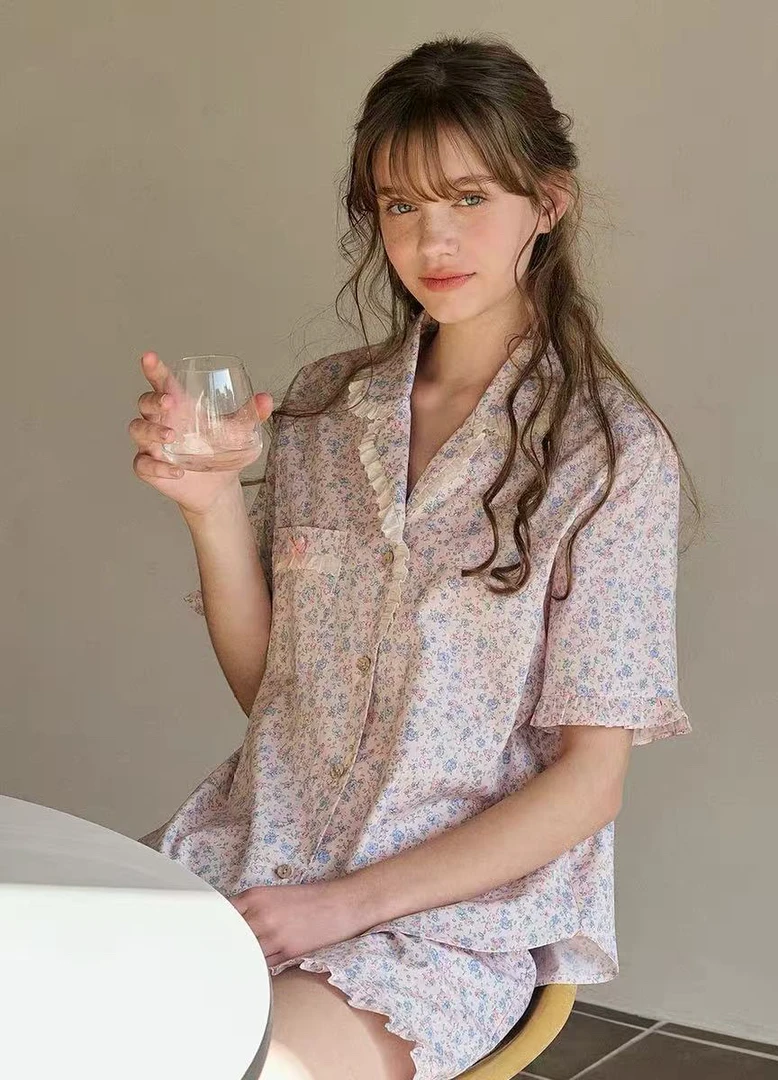 延吉优佰家/韩国UL家棉质新款上下分体套装 25147