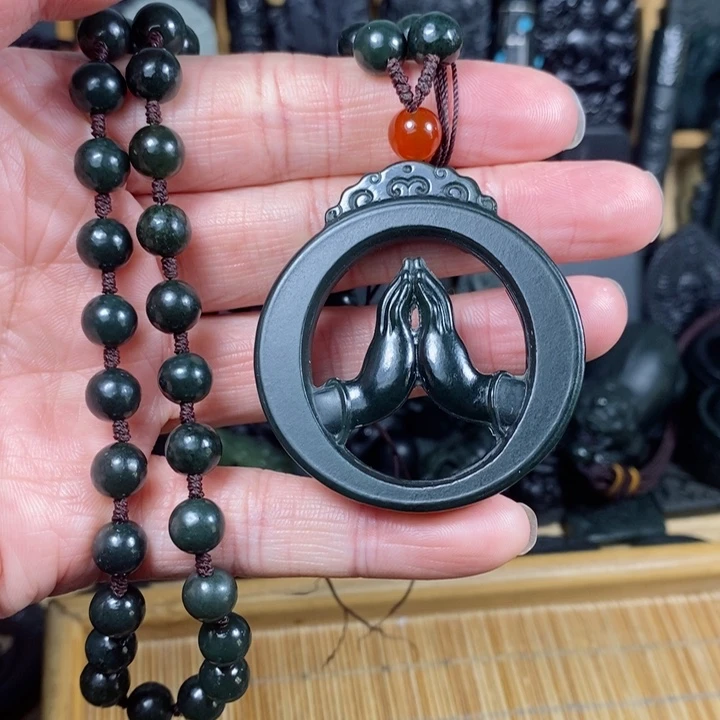 和田玉（青玉）颈饰未镶嵌