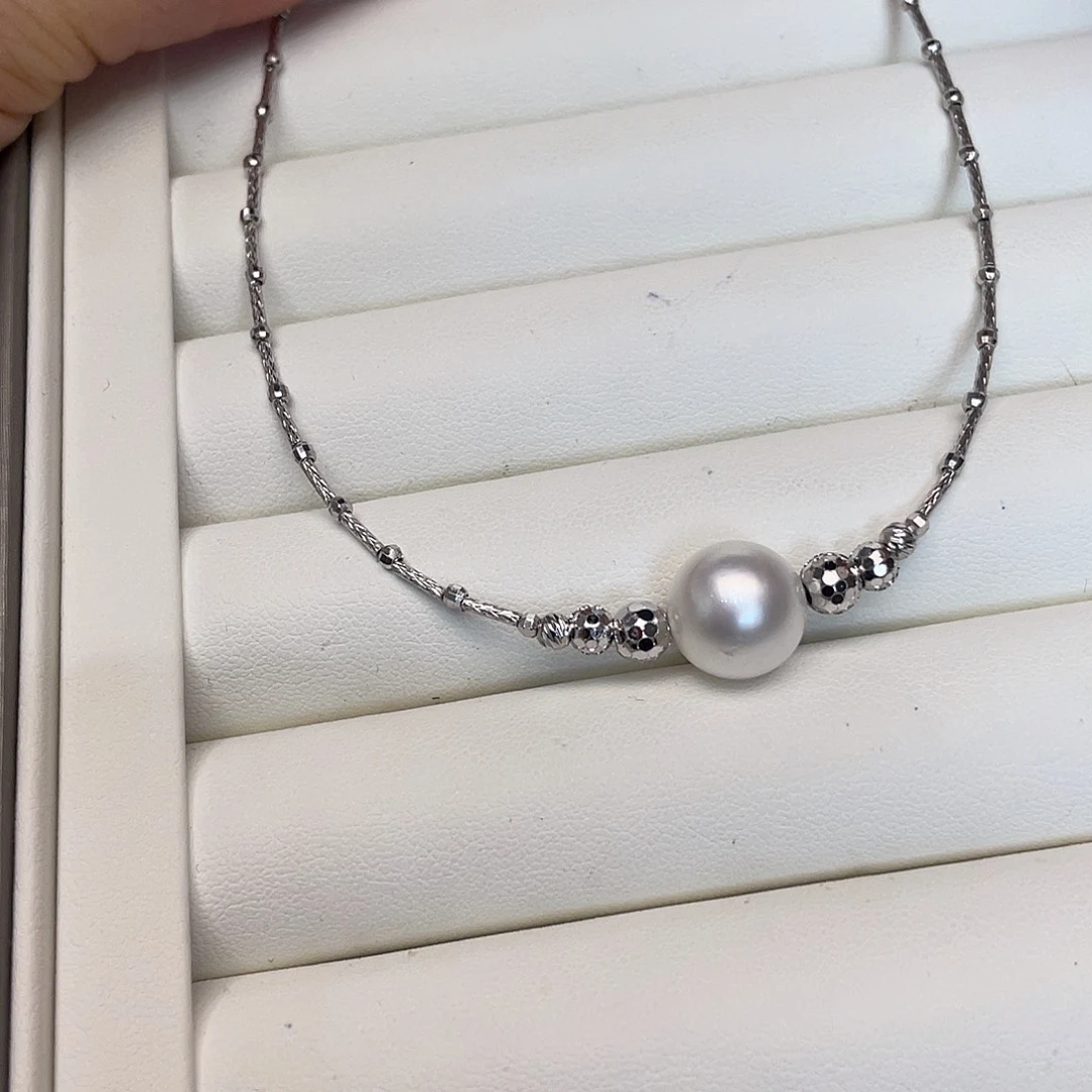 海水珍珠项链银S925镶嵌