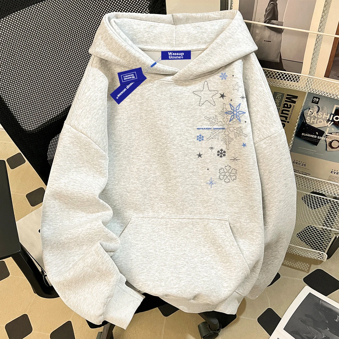 美式潮牌重磅连帽卫衣男生秋季新款hiphop百搭宽松休闲慵懒风外套