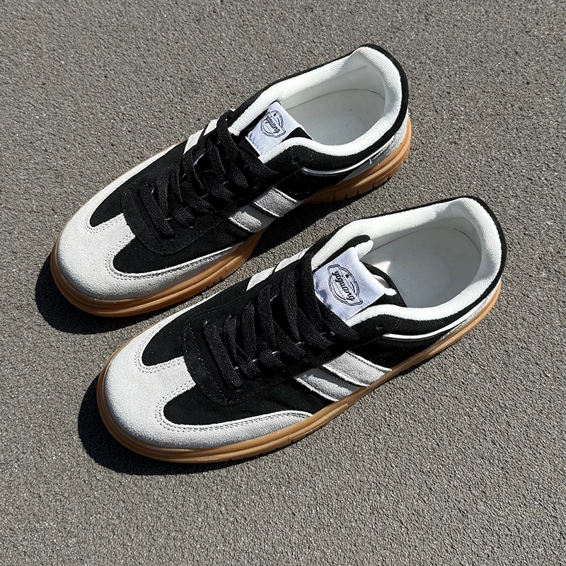 情侣韩版车缝线拼色男鞋小白鞋通用交叉绑带板鞋透气