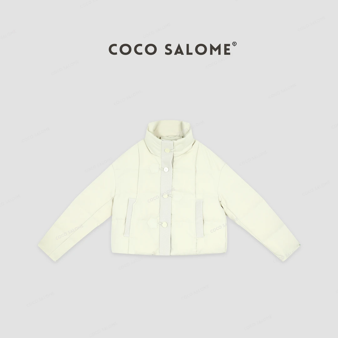 COCO SALOME⒁【小奶包】秋冬立领简约显瘦减龄小欧包羽绒服0782