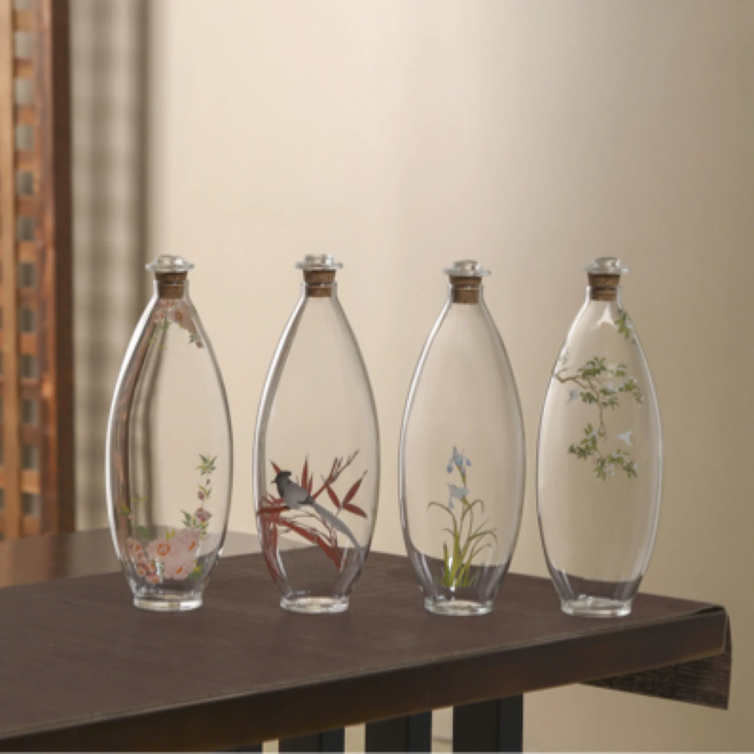 遇器品牌冷泡瓶冷萃茶古风手绘玻璃大容量高档复古新中式家用