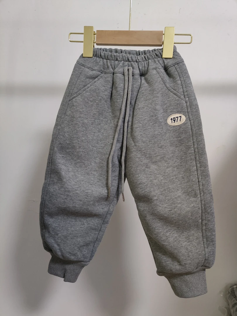 儿童冬季棉裤高腰夹棉加厚松紧带水洗复合卫裤长裤加厚厚款休闲裤