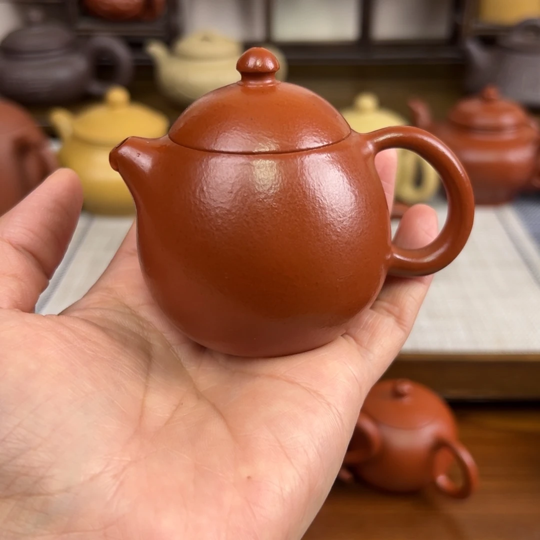 切***拉茶壶紫砂朱泥龙蛋全手80cc