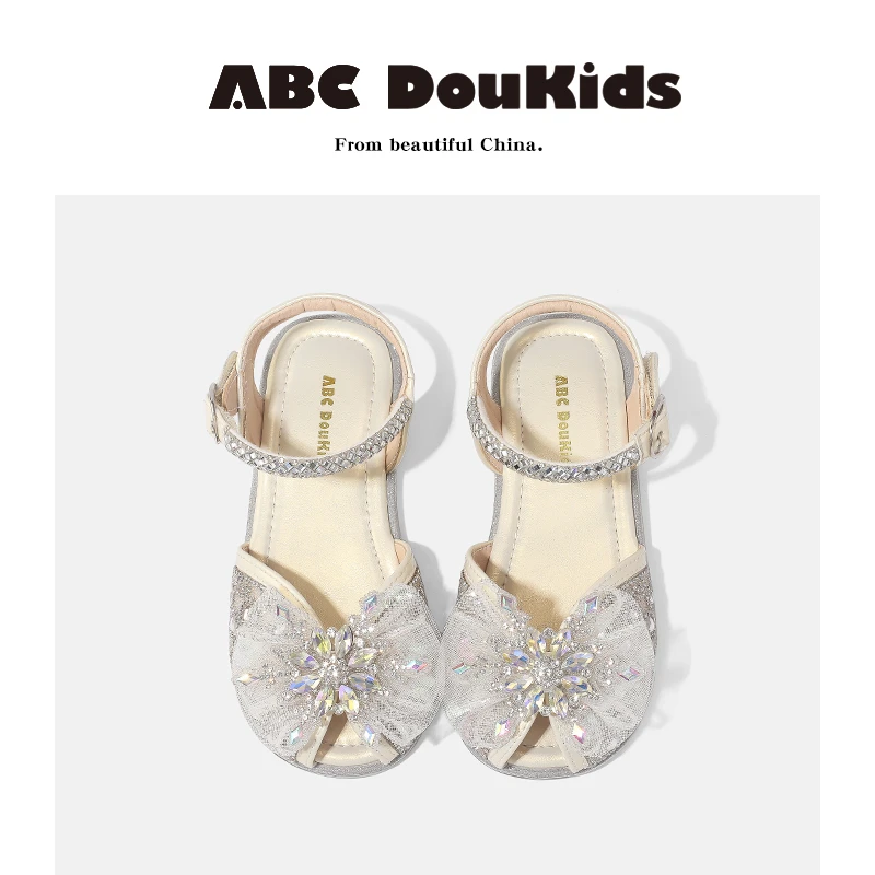 ABC Doukids女童凉鞋2025夏季新款韩版百搭鞋舒适钻钻软底公主鞋