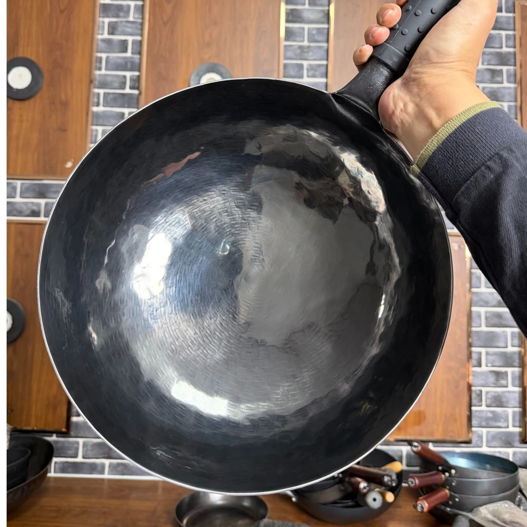 章丘纯手工锻打三遍宗师铁锅   家用炒菜锅无涂层不粘锅