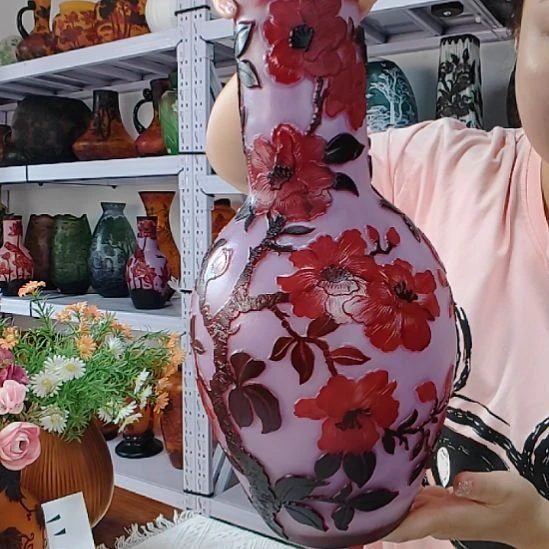 娟***️手工艺品琉璃格雷花瓶