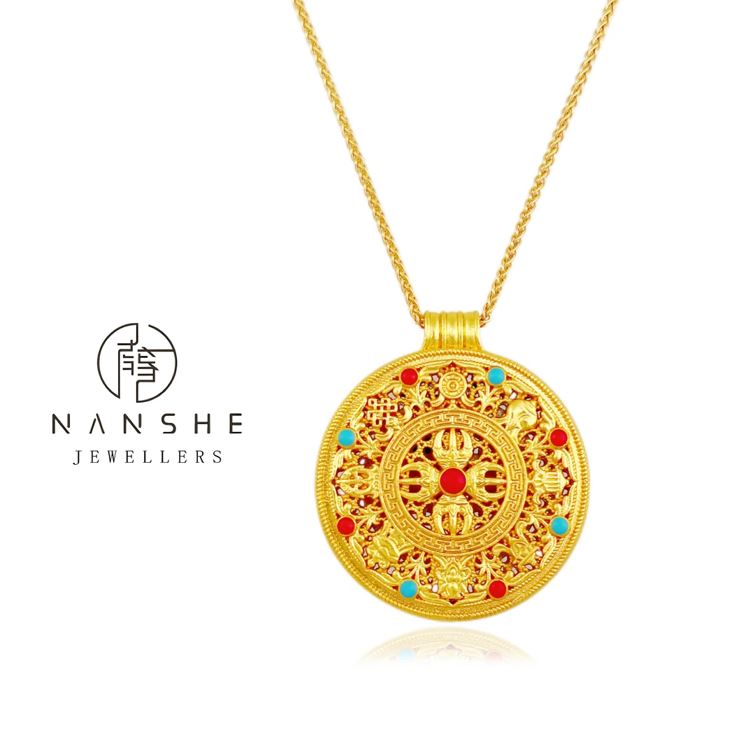 NANSHE/南奢 两款新中式如意八宝圆盘吊坠项链