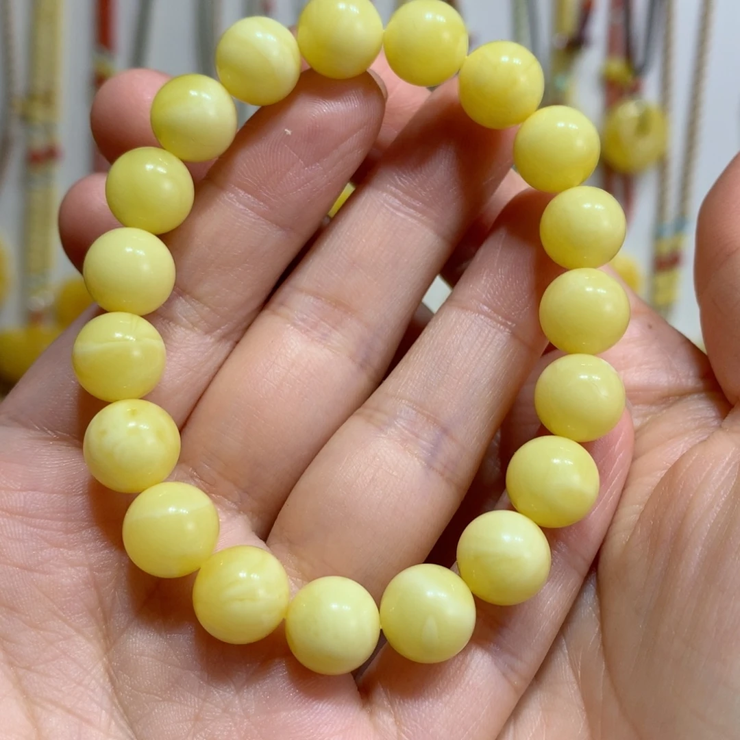 蜜蜡未镶嵌手链10.3mm
