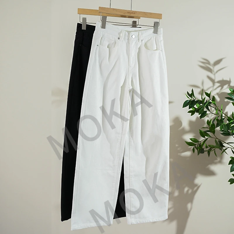 意大利高腰加绒直筒牛仔裤女士裤子（241730）2605