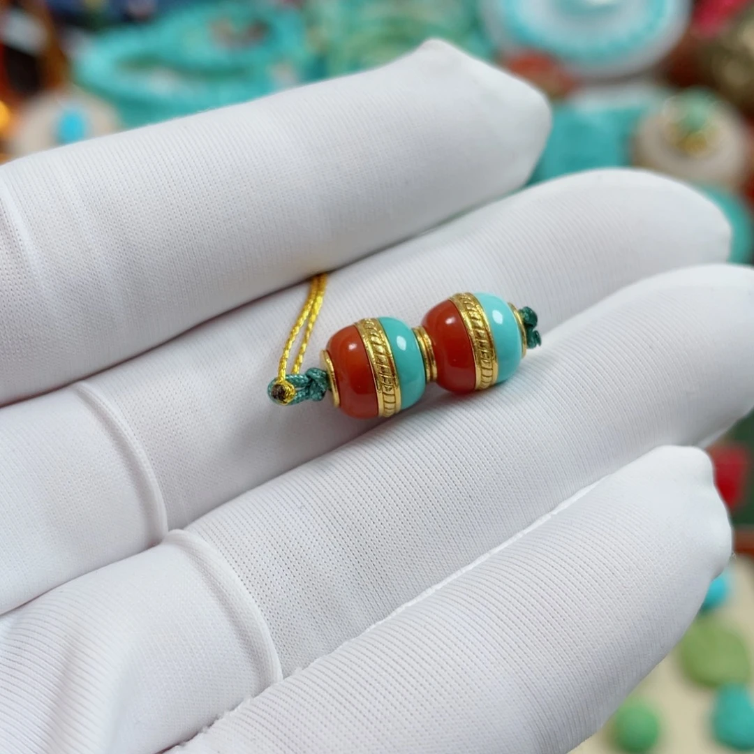 绿松石18K金镶嵌珠宝奇石