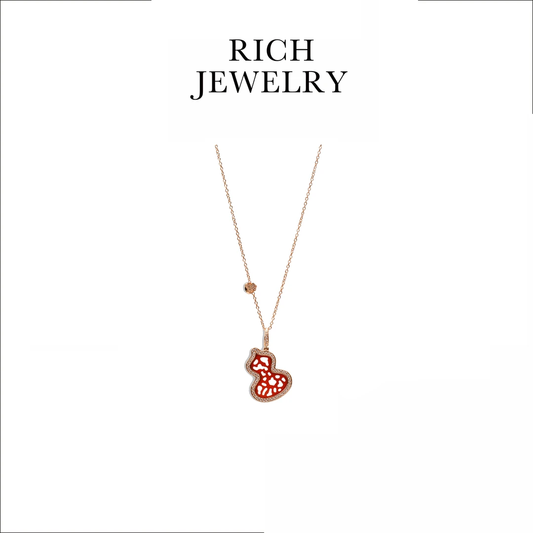 铜合金项链 RICH JEWELRY 欧美新款葫芦镂空项链 60012