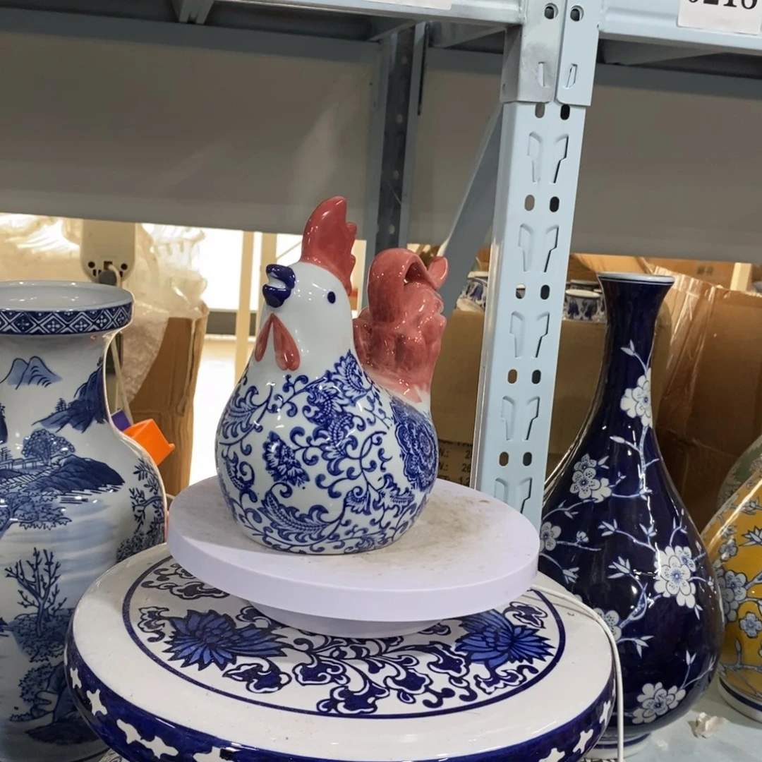 瓶公鸡摆件花瓶摆件