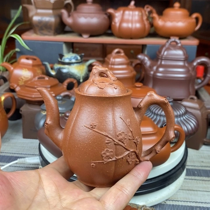 茶壶紫砂梅瓶180cc原矿宝山红降坡泥特价