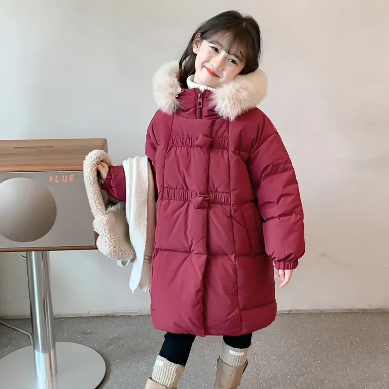 女童棉服冬季2025新款可拆卸毛领儿童冬款棉衣厚外套DY11678