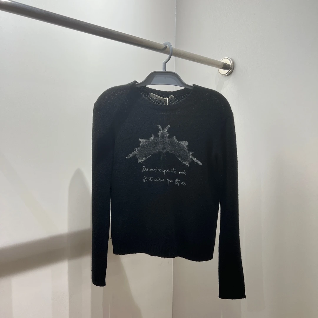 99新 DIOR/迪奥 tem75/字母山羊绒长袖毛衣 34码 羊绒