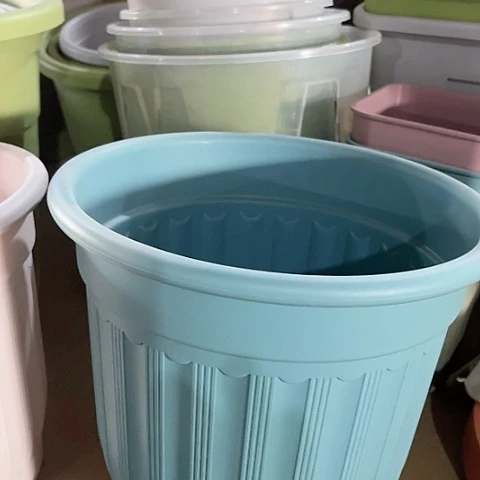 树脂树纹盆28口5个蓝➕托