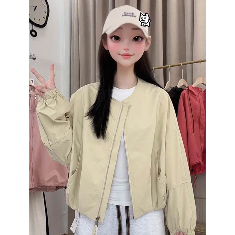 园领纯色小龟背2025早春韩版小个子百搭棒球服休闲外套