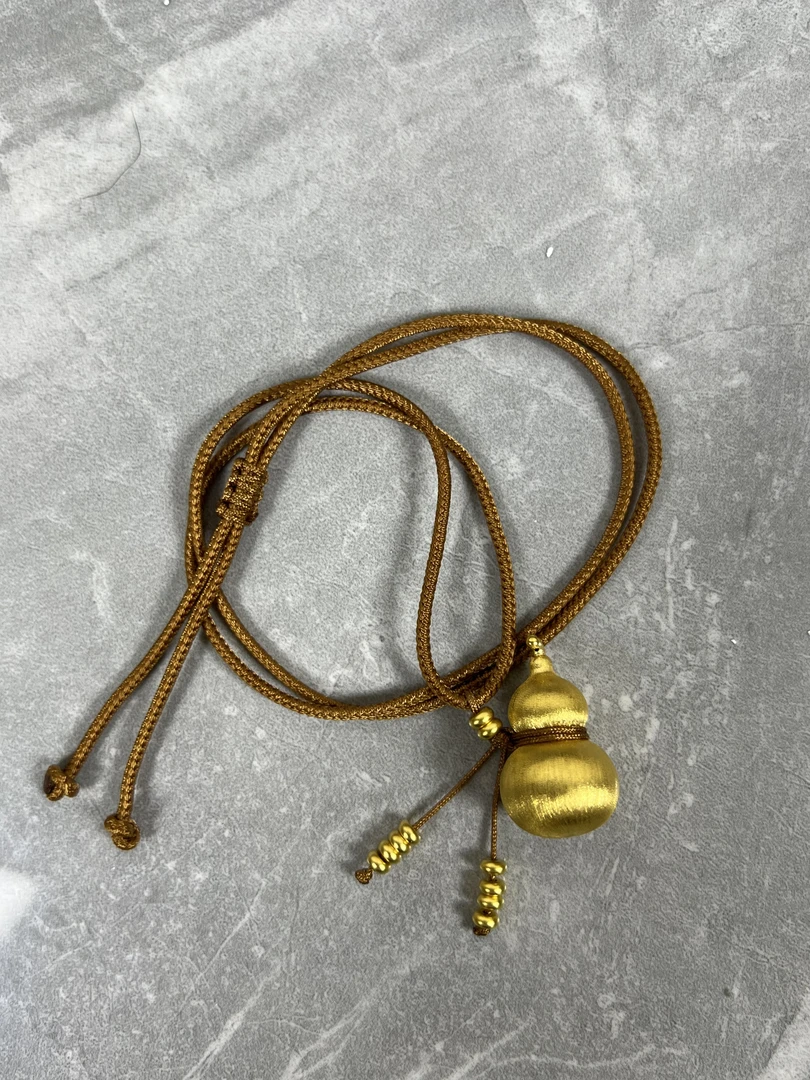 黄金足金999拉丝葫芦吊坠【双节专场带证书】