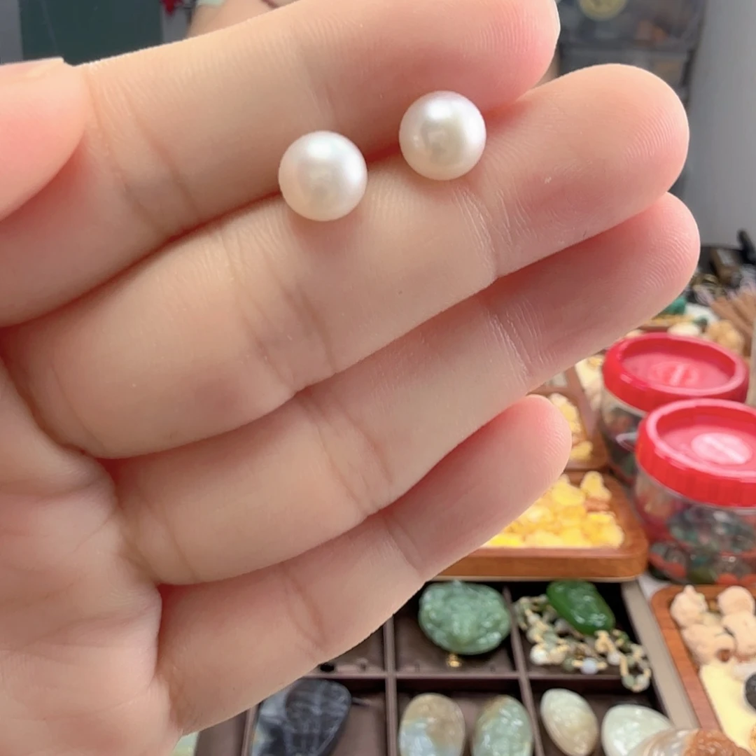 耳饰淡水珍珠银S925镶嵌