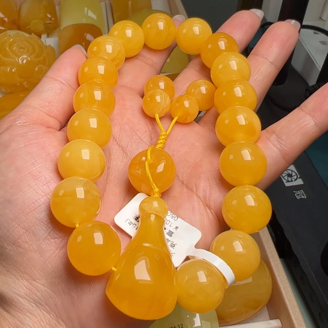 未镶嵌蜜蜡手链无优化无烤色无补胶无覆膜无辐照无煮蜜