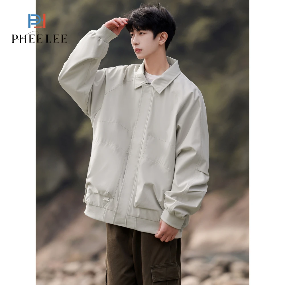 PHL简约修身夹克美式休闲百搭复古宽松潮流港风日系男士长袖春秋
