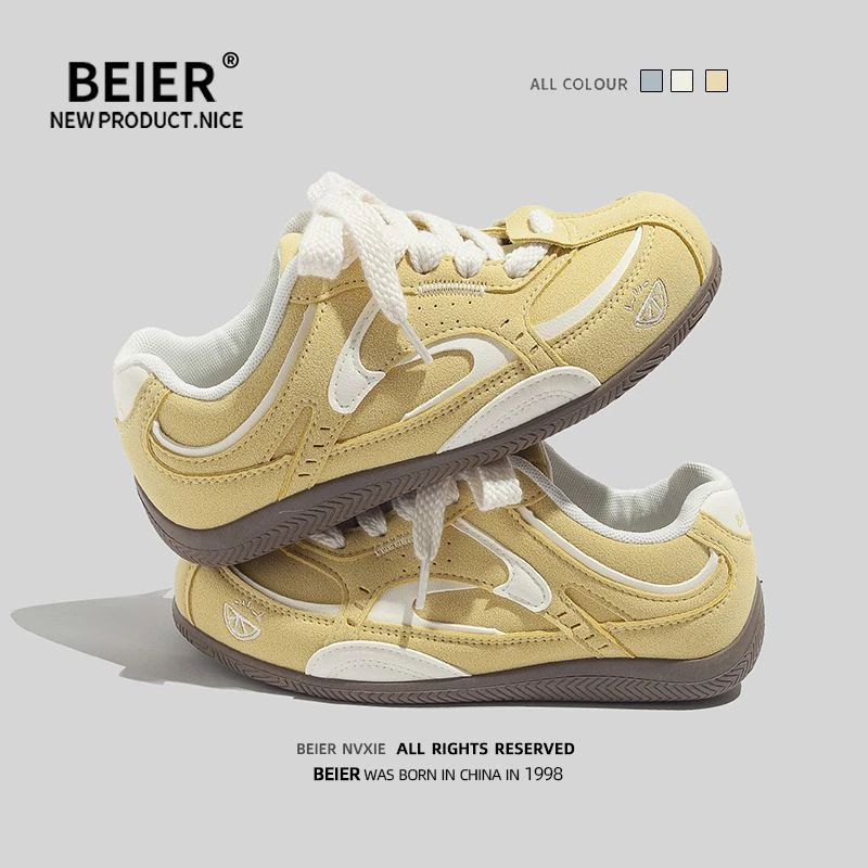 BEIER简约百搭休闲鞋学生板鞋2025秋季新款爆款ins德训鞋女鞋7210