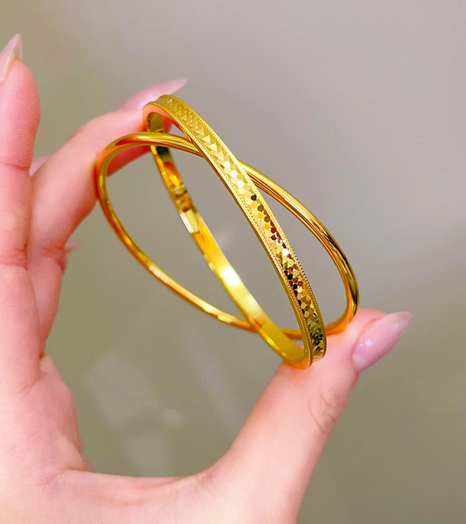 铜合金手镯 龙鳞双环手镯精工版 | 简约时尚精美