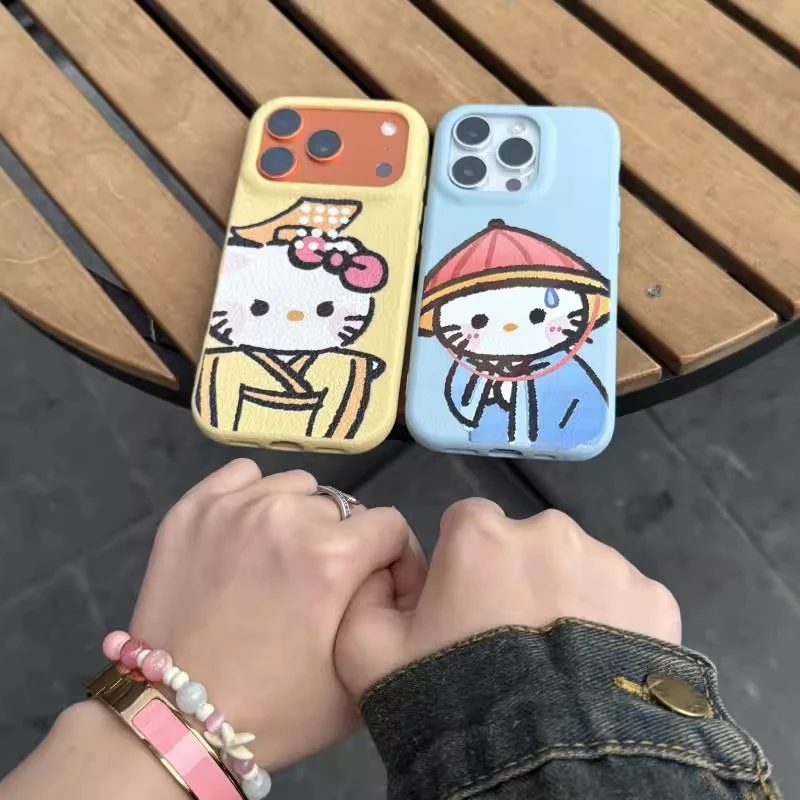 抽象皇帝奴才情侣壳适用苹果17手机壳iPhone16秋冬15皮纹14防摔13