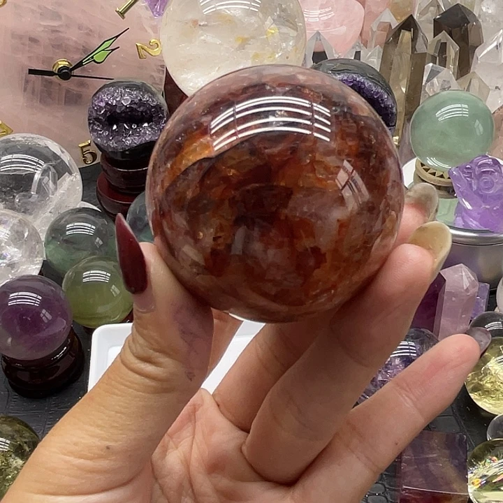 L****水晶未镶嵌珠宝半成品52红椒话球