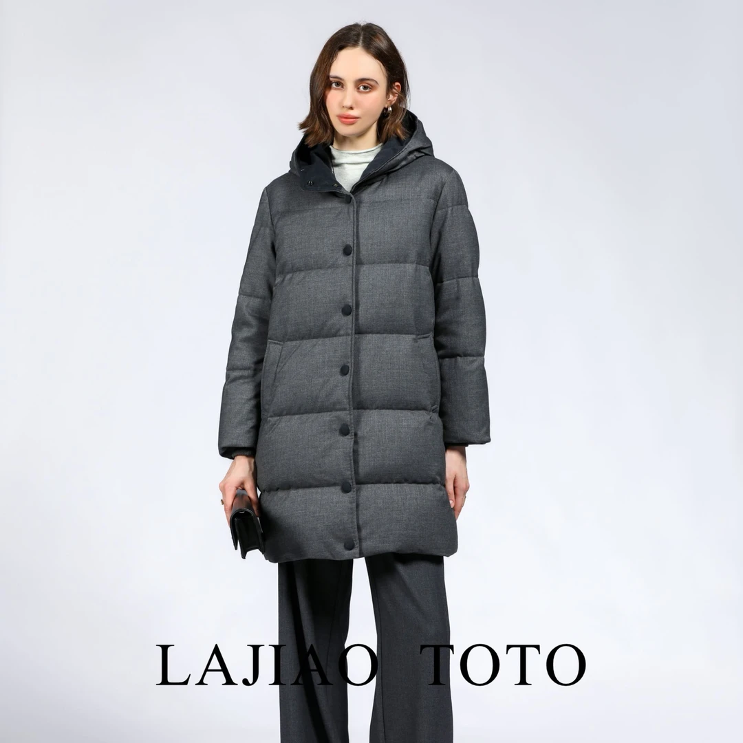 辣椒姐【暮云江南】冬季高级感气质女长款鹅绒服外套#6186