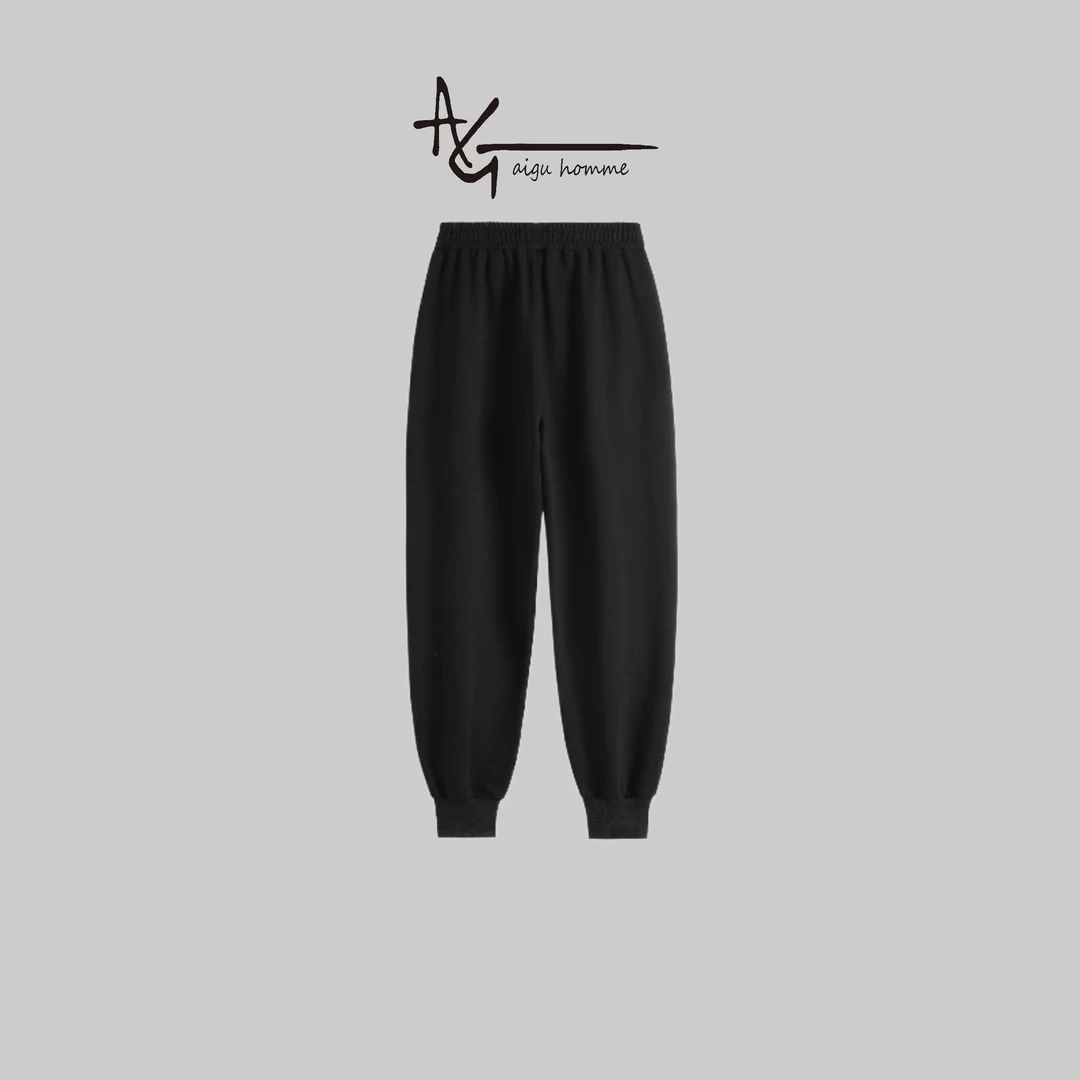 FF【IB裤子】秋冬新款时尚百搭休闲裤男女同款卫裤简约针织裤