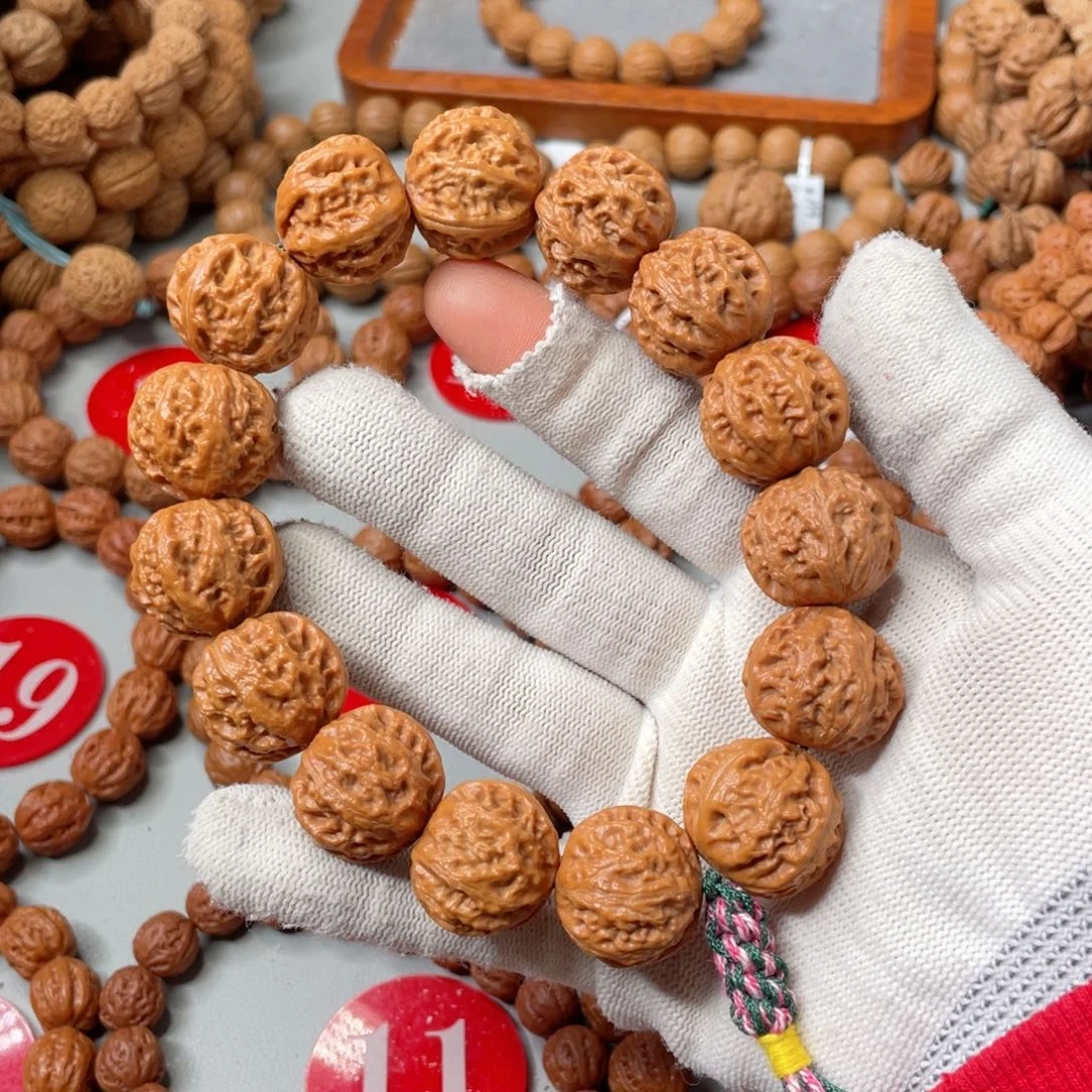 文玩核桃手串圆润矮桩玉珊瑚22mmX14