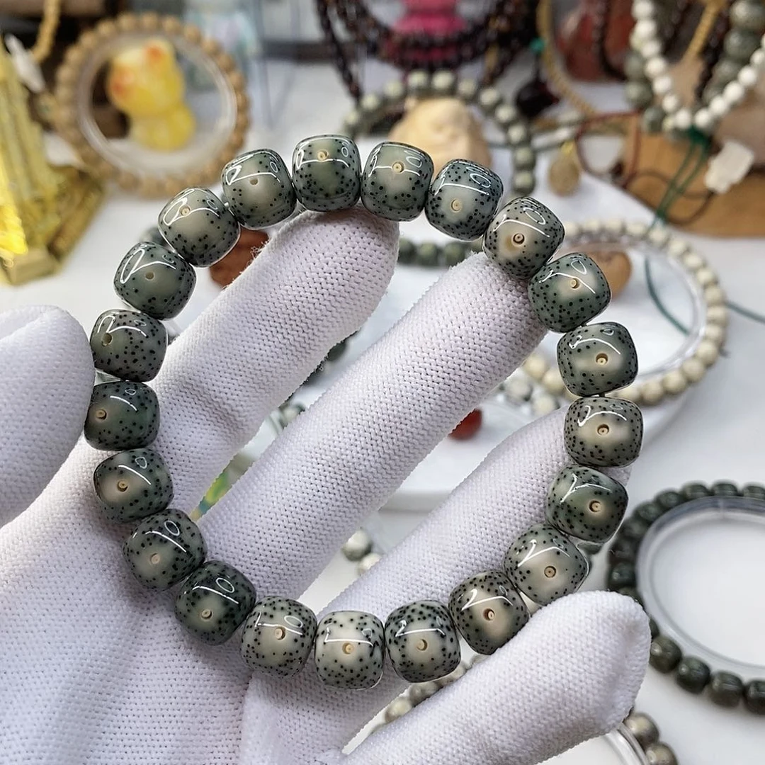 星月菩提手串卡11满绿月留白H