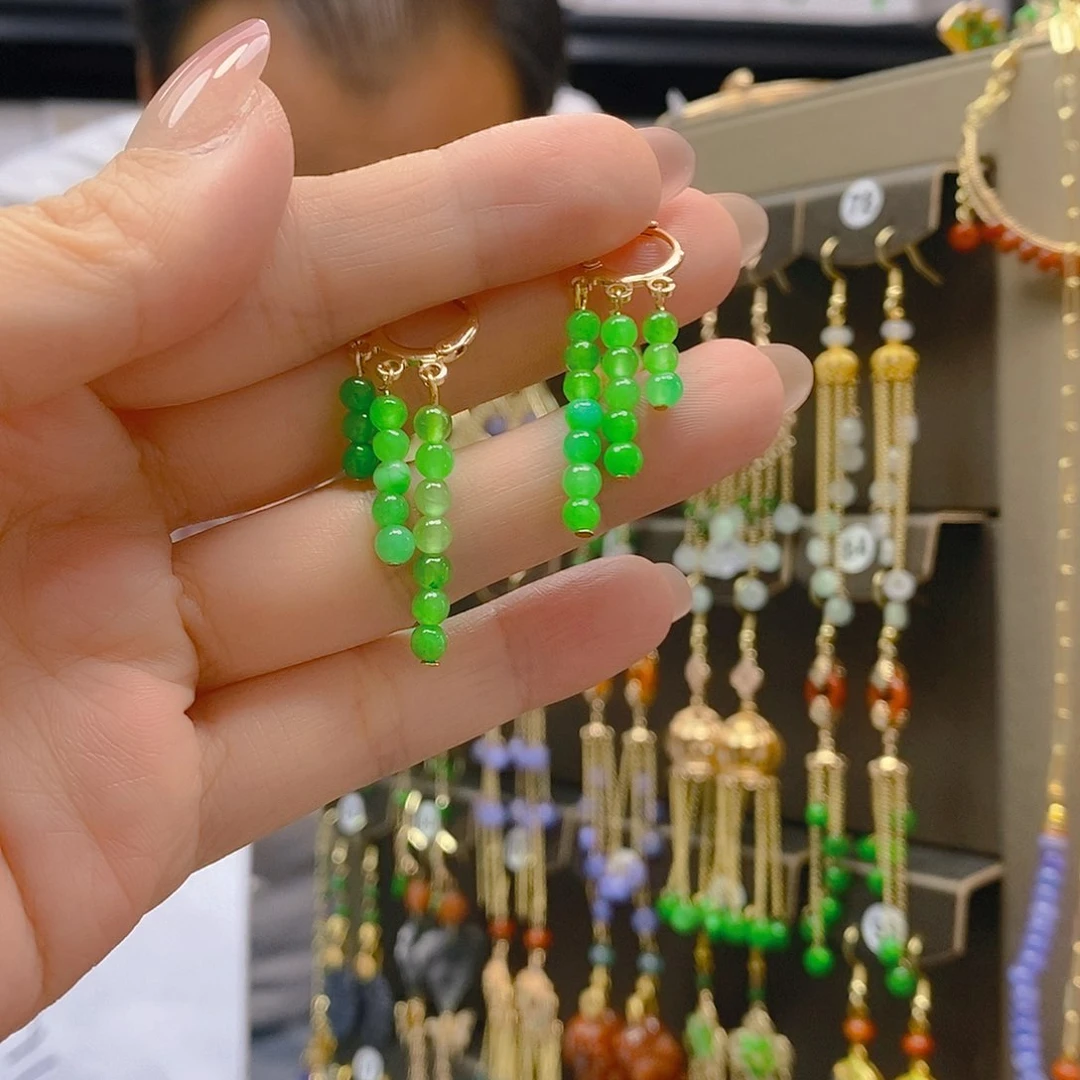 翡翠合金耳饰翡翠