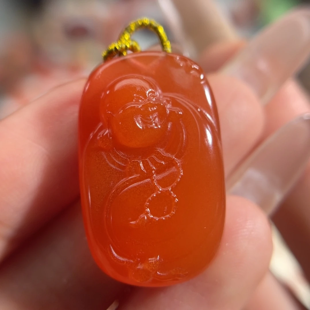 南红玛瑙未镶嵌福在眼前 16.6x26.6mm