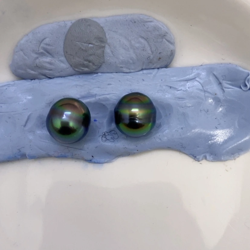 【闪购商品】海水珍珠裸珠未镶嵌贝***馆大溪地对珠9-10mm可定制燕