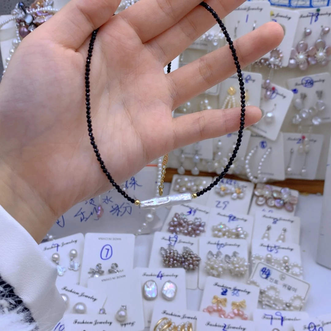 淡水珍珠颈饰银S925镶嵌