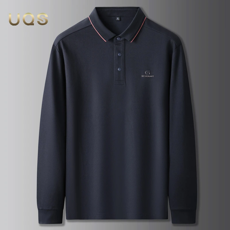 大码长袖男士POLO衫秋季上新商务休闲翻领上衣宽松舒适百搭通勤款